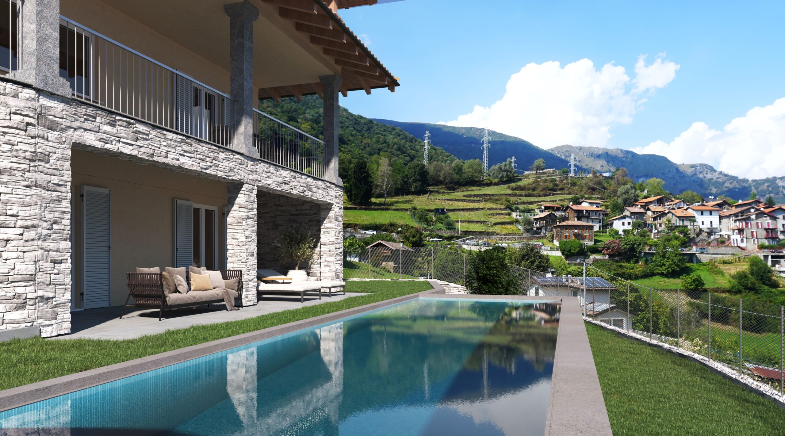 Villa with enchanting lake view, garden and swimming pool
